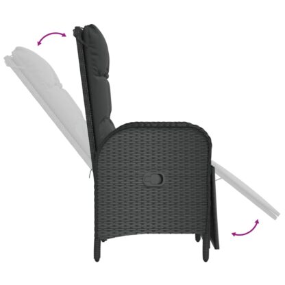 5-tlg. Garten-Essgruppe mit Kissen Schwarz Poly Rattan - Image 6