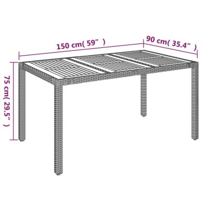 5-tlg. Garten-Essgruppe mit Kissen Schwarz Poly Rattan - Image 10