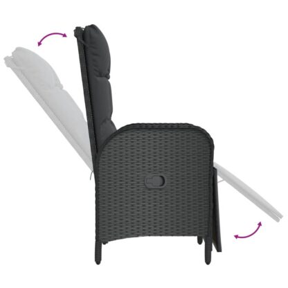 4-tlg. Garten-Essgruppe mit Kissen Schwarz Poly Rattan - Image 8