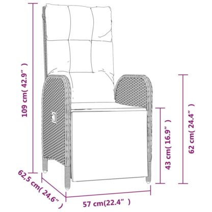 4-tlg. Garten-Essgruppe mit Kissen Schwarz Poly Rattan - Image 11