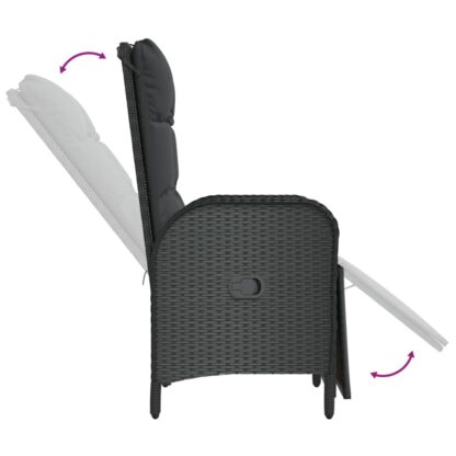 5-tlg. Garten-Essgruppe mit Kissen Schwarz Poly Rattan - Image 9