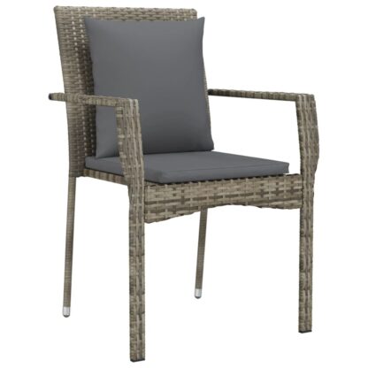 5-tlg. Garten-Lounge-Set mit Kissen Schwarz Grau Poly Rattan - Image 5
