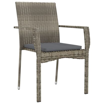 5-tlg. Garten-Lounge-Set mit Kissen Schwarz Grau Poly Rattan - Image 5