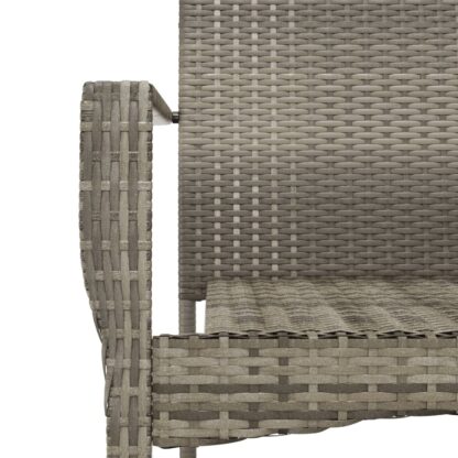 5-tlg. Garten-Lounge-Set mit Kissen Schwarz Grau Poly Rattan - Image 8