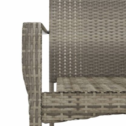 5-tlg. Garten-Lounge-Set mit Kissen Schwarz Grau Poly Rattan - Image 8