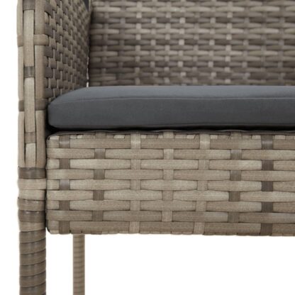 5-tlg. Garten-Lounge-Set mit Kissen Schwarz Grau Poly Rattan - Image 8