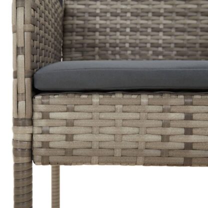 5-tlg. Garten-Lounge-Set mit Kissen Schwarz Grau Poly Rattan - Image 8