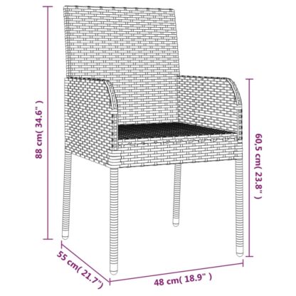 5-tlg. Garten-Lounge-Set mit Kissen Schwarz Grau Poly Rattan - Image 9