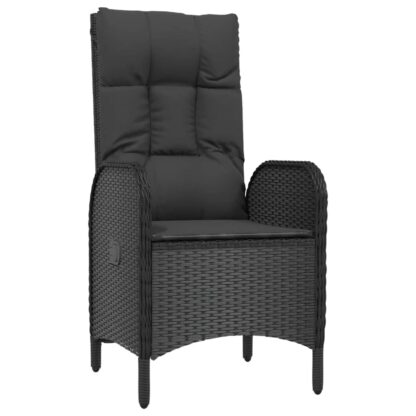 5-tlg. Garten-Essgruppe mit Kissen Schwarz Poly Rattan - Image 7