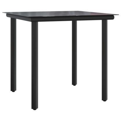 5-tlg. Garten-Essgruppe mit Kissen Schwarz Poly Rattan - Image 8