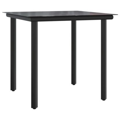 5-tlg. Garten-Essgruppe mit Kissen Schwarz und Grau Poly Rattan - Image 8