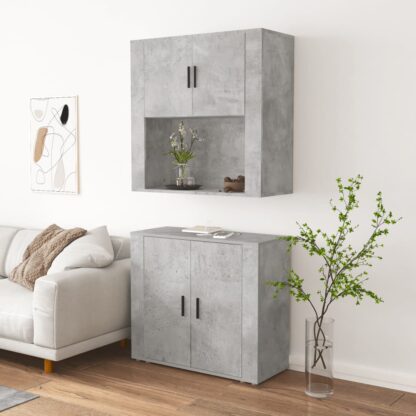 Highboard Betongrau Holzwerkstoff - Image 4