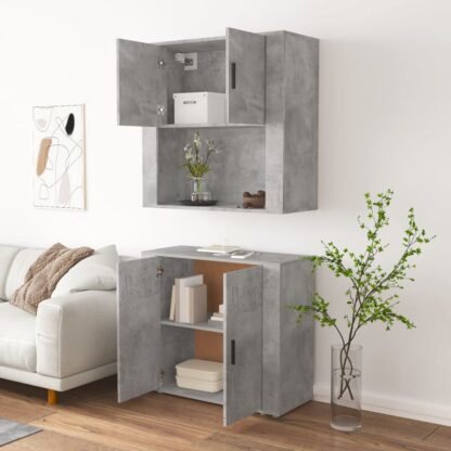 Highboard Betongrau Holzwerkstoff - Image 5