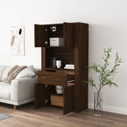 Highboard Braun Eichen-Optik Holzwerkstoff - Image 3