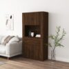 Highboard Braun Eichen-Optik Holzwerkstoff