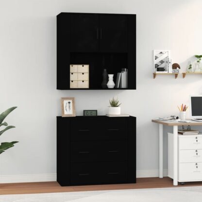 Highboard Schwarz Holzwerkstoff - Image 4