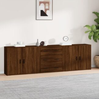 Sideboards 3 Stk. Braun Eichen-Optik Holzwerkstoff