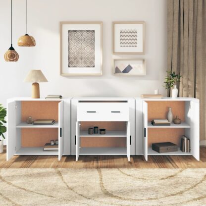Sideboards 3 Stk. Weiß Holzwerkstoff - Image 3