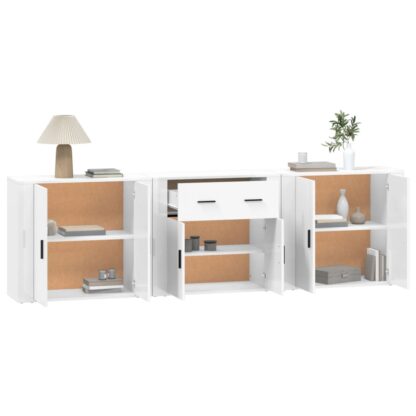 Sideboards 3 Stk. Weiß Holzwerkstoff - Image 4