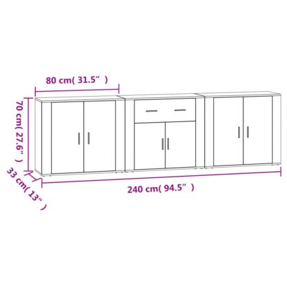 Sideboards 3 Stk. Weiß Holzwerkstoff - Image 9