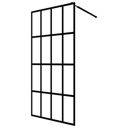 Duschwand mit Ablage für Walk-In-Dusche Schwarz 100x195 cm ESG - Image 3