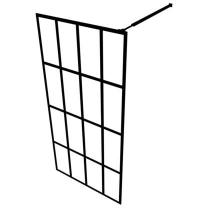 Duschwand mit Ablage für Walk-In-Dusche Schwarz 100x195 cm ESG - Image 5