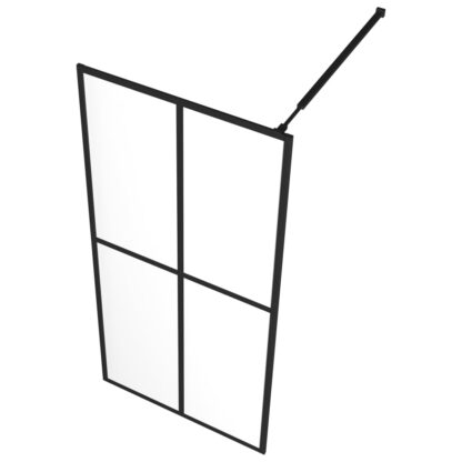 Duschwand mit Ablage für Walk-In-Dusche Schwarz 100x195 cm ESG - Image 5