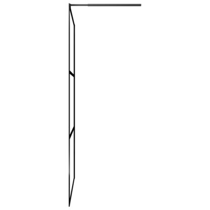 Duschwand mit Ablage für Walk-In-Dusche Schwarz 100x195 cm ESG - Image 6
