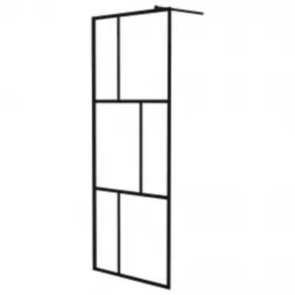 Duschwand mit Ablage für Walk-In-Dusche Schwarz 100x195 cm ESG - Image 3