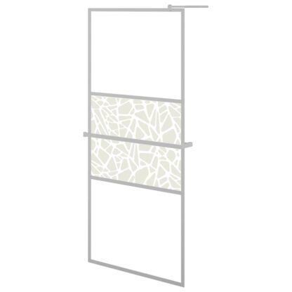 Duschwand mit Ablage für Walk-In-Dusche Chrom 80x195 cm ESG - Image 2