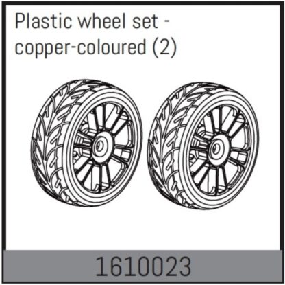 Plastic wheel set - copper-coloured (2)