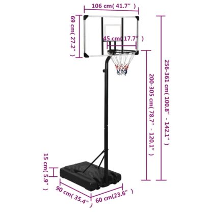 Basketballständer Transparent 256-361 cm Polycarbonat - Image 10