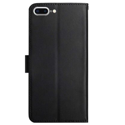 iPhone 8 Plus / 7 Plus Buch Etui Tasche Echtleder mit Kartenfach Schwarz - Image 3