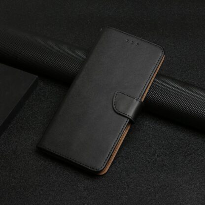 iPhone 8 Plus / 7 Plus Buch Etui Tasche Echtleder mit Kartenfach Schwarz - Image 4