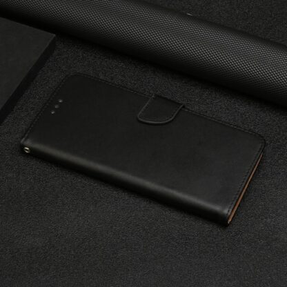 iPhone 8 Plus / 7 Plus Buch Etui Tasche Echtleder mit Kartenfach Schwarz - Image 5