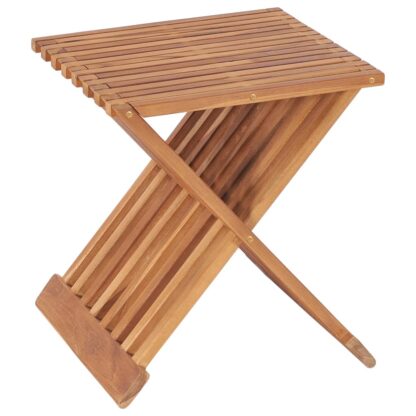 Klappbarer Hocker 40×32×45 cm Massivholz Teak - Image 4