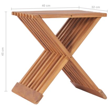 Klappbarer Hocker 40×32×45 cm Massivholz Teak - Image 8
