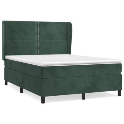 Boxspringbett mit Matratze Dunkelgrün 140x200 cm Samt - Image 2