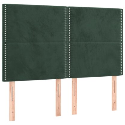 Boxspringbett mit Matratze Dunkelgrün 140x200 cm Samt - Image 6