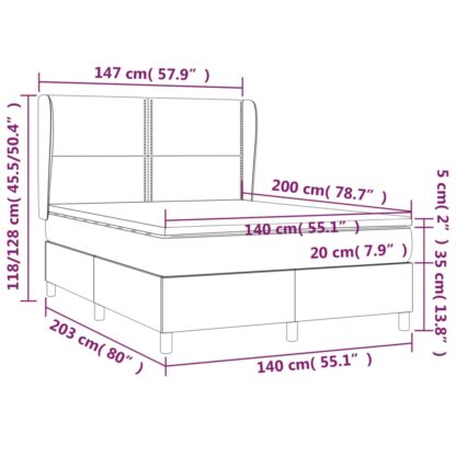 Boxspringbett mit Matratze Dunkelgrün 140x200 cm Samt - Image 7
