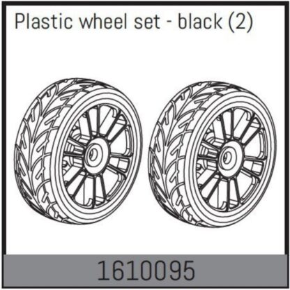 Plastic wheel set - black (2)