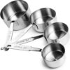 Set 4 Messbechern Edelstahl 59-79-118-236 ml Praktisches Set zum genauen Abmessen von Zutaten