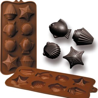 Silikonformen Meerespralinen 10,5 x 21 x 2,5 cm Flexible Form für Schokoladenpralinen und Süßigkeiten