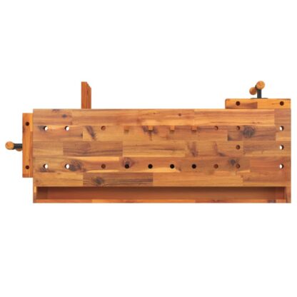 Werkbank mit Schubladen Schraubstöcken 124x52x83 cm Akazienholz - Image 7