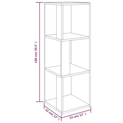 Eckregal Braun Eichen-Optik 33x33x100 cm Holzwerkstoff - Image 8