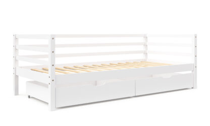 Bett Holz mit Schubladen 90 x 200 cm weiss - Image 3