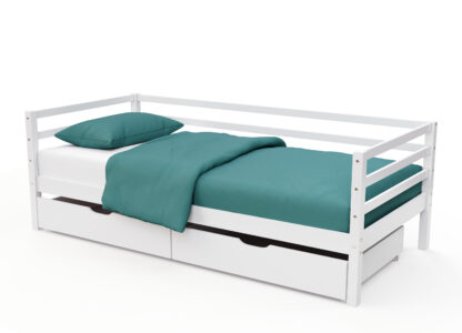 Bett Holz mit Schubladen 90 x 200 cm weiss - Image 2