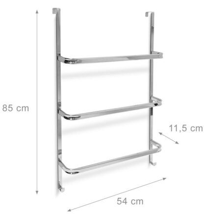 Edler TÜR-HANDTUCHHALTER Chrom mit 3 Stangen XL - Image 4