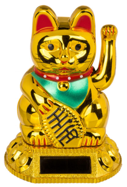 Maneki Neko SOLAR GLÜCKS-KATZE Winkekatze 8cm