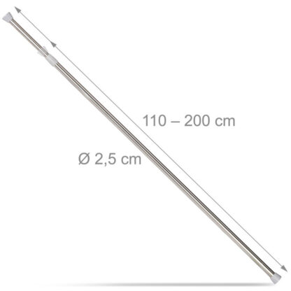 Teleskop Duschstange DUSCHVORHANGSTANGE Vorhangstange Teleskopstange Kleiderstange aus Edelstahl 110-200cm - Image 6